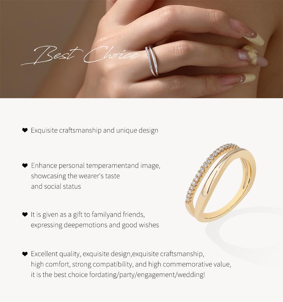 ATTAGEMS Round Cut 2mm D Color Lab-Created Moissanite Ring  925 Sterling Sliver Eternity Band Wedding Engagement Rings for Women Unique Jewelry Gift R287