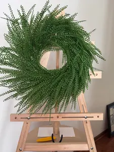 🌿 18” UV-Resistant Beaded Greenery Wreath Interchangeable Bow System | Year-Round Use