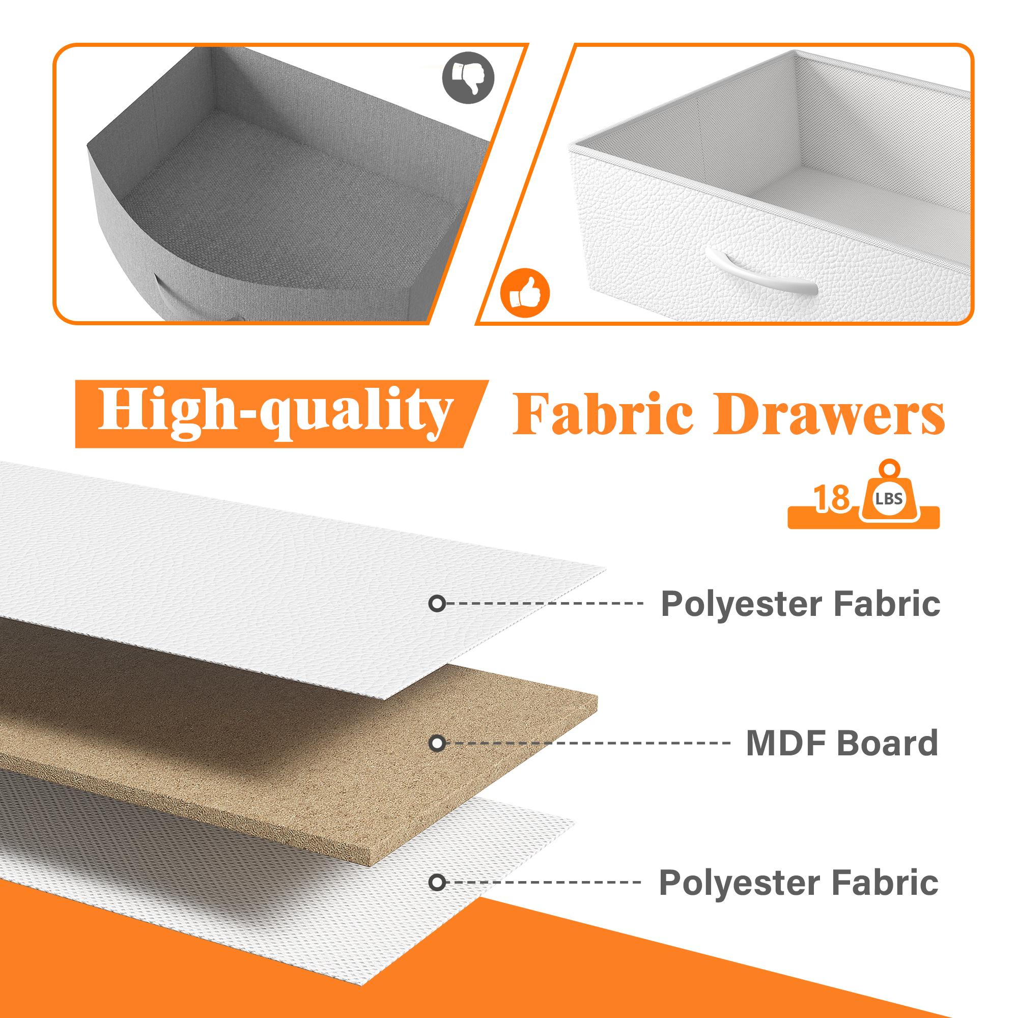 [with Free Gifts] Raybee LED Nightstand with Charging Station, Set of 1-2 Side Table with 5 Dresser Drawers, Tall LED Nightstands with USB Ports & Outlets, White End Table with Side Bag & Storage Shelf, Bedroom Furniture, Cabinet