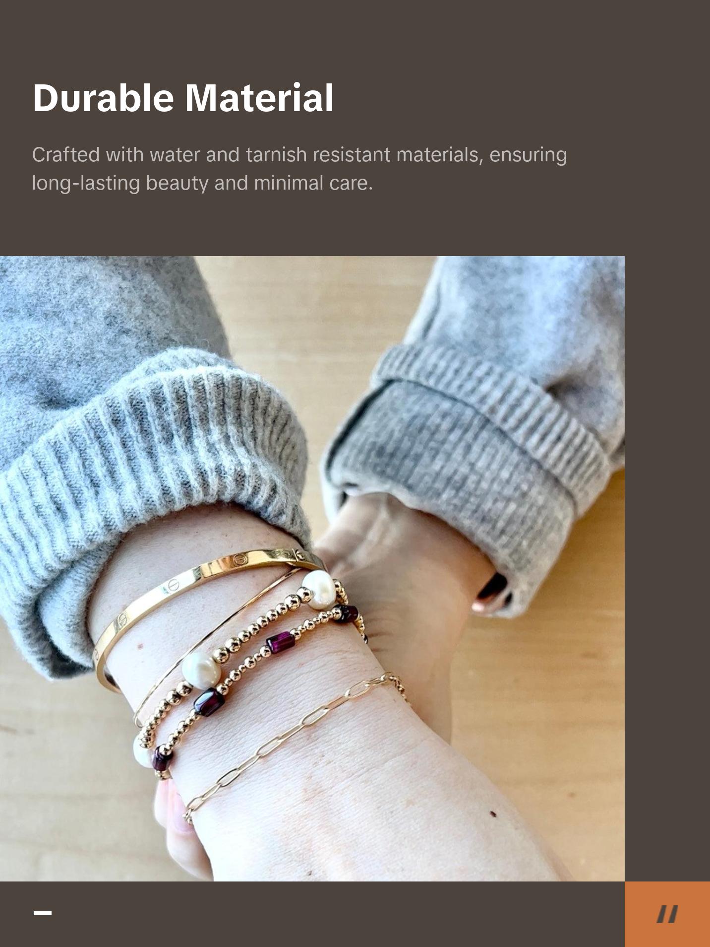 Emma Bracelet • Handmade with Ethically Sourced Garnet & Gold Filled Beads • Maroon Beads • Water & Tarnish Resistant • Elegant Jewelry