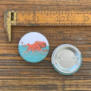 Bento The Octopus Button Pin