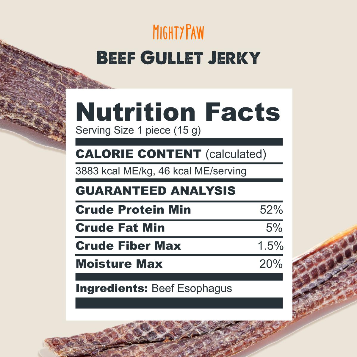 Mighty Paw All-Natural Beef Gullet Jerky for Dogs - Low Fat, High Protein Chews, 8g per Serving Mighty Paw All-Natural Beef Gullet Jerky for Dogs - Low Fat, High Protein Chews, 8g per Serving