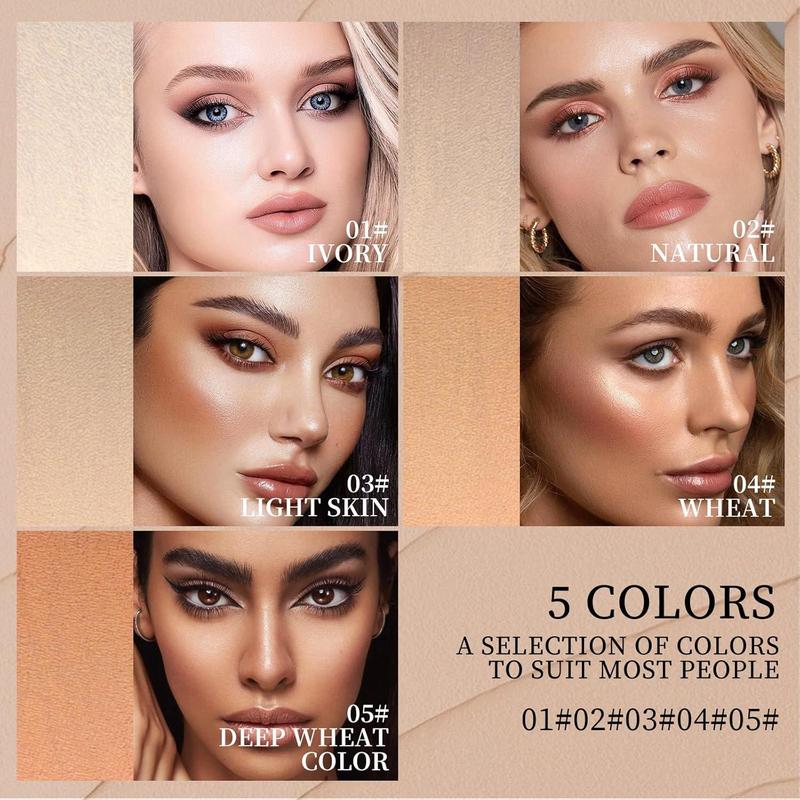 Luminous Dual-Ended Concealer Foundation Stick with Built-in Brushes  24H Long-Lasting Waterproof Sweatproof One-Swipe Even Flawless Base Clear Radiant Skin Foundation Stick