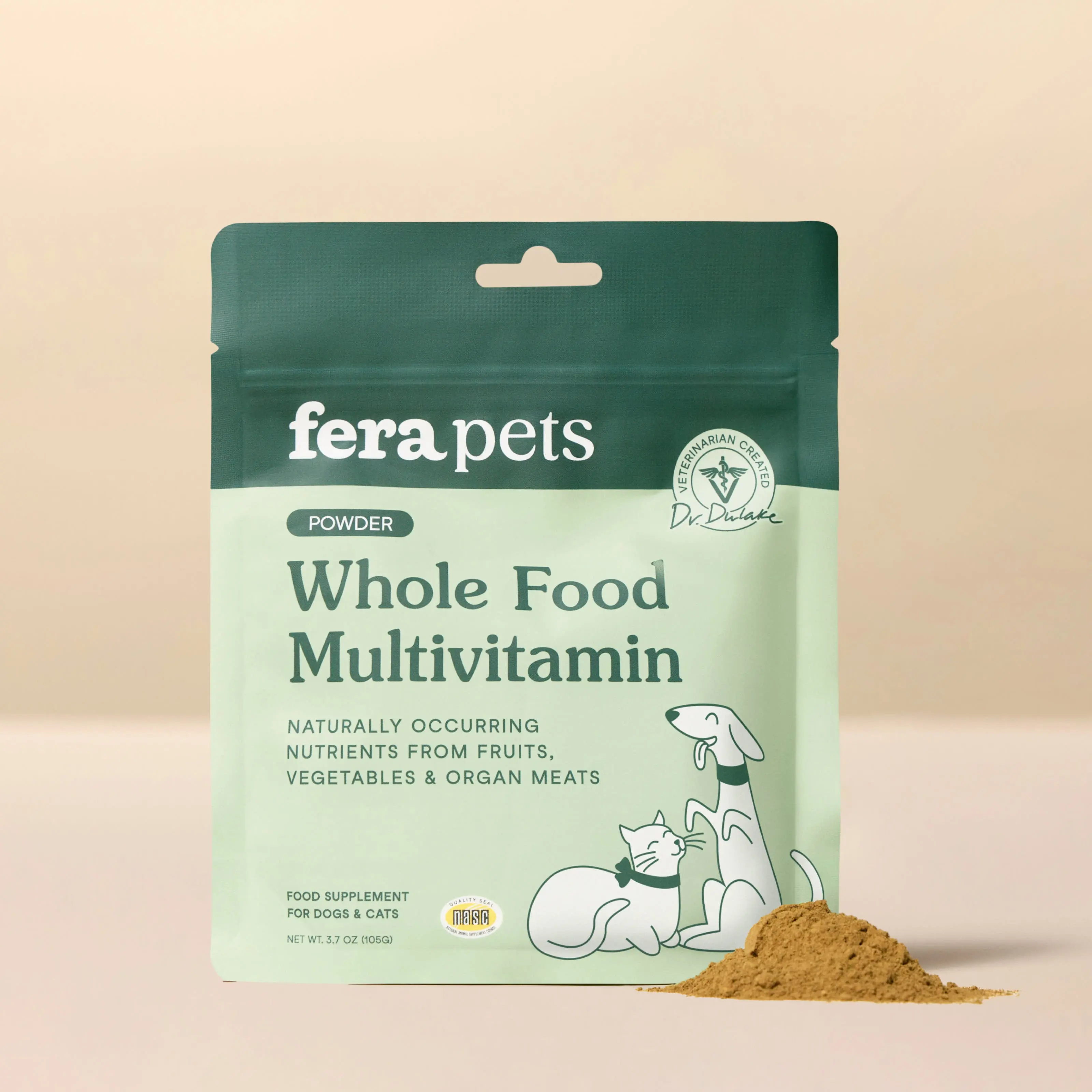 Fera Pets Whole Food Multivitamin Topper for Dogs & Cats – Vet‑Formulated Blend of Organ Meats, Fruits, Vegetables & Probiotics
