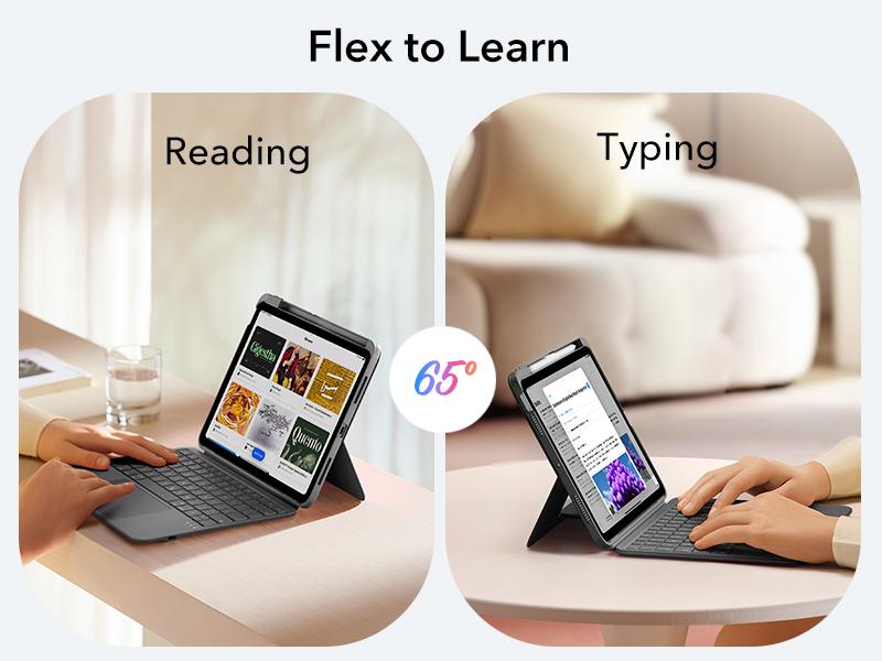 ESR iPad 11th(A16) 2025/10th Gen Flex Keyboard Case, Ultra-Light Magnetic Detachable Keyboard for iPad 10.9" with Writing/Viewing Modes, Larger Precision Trackpad Adjustable Stand