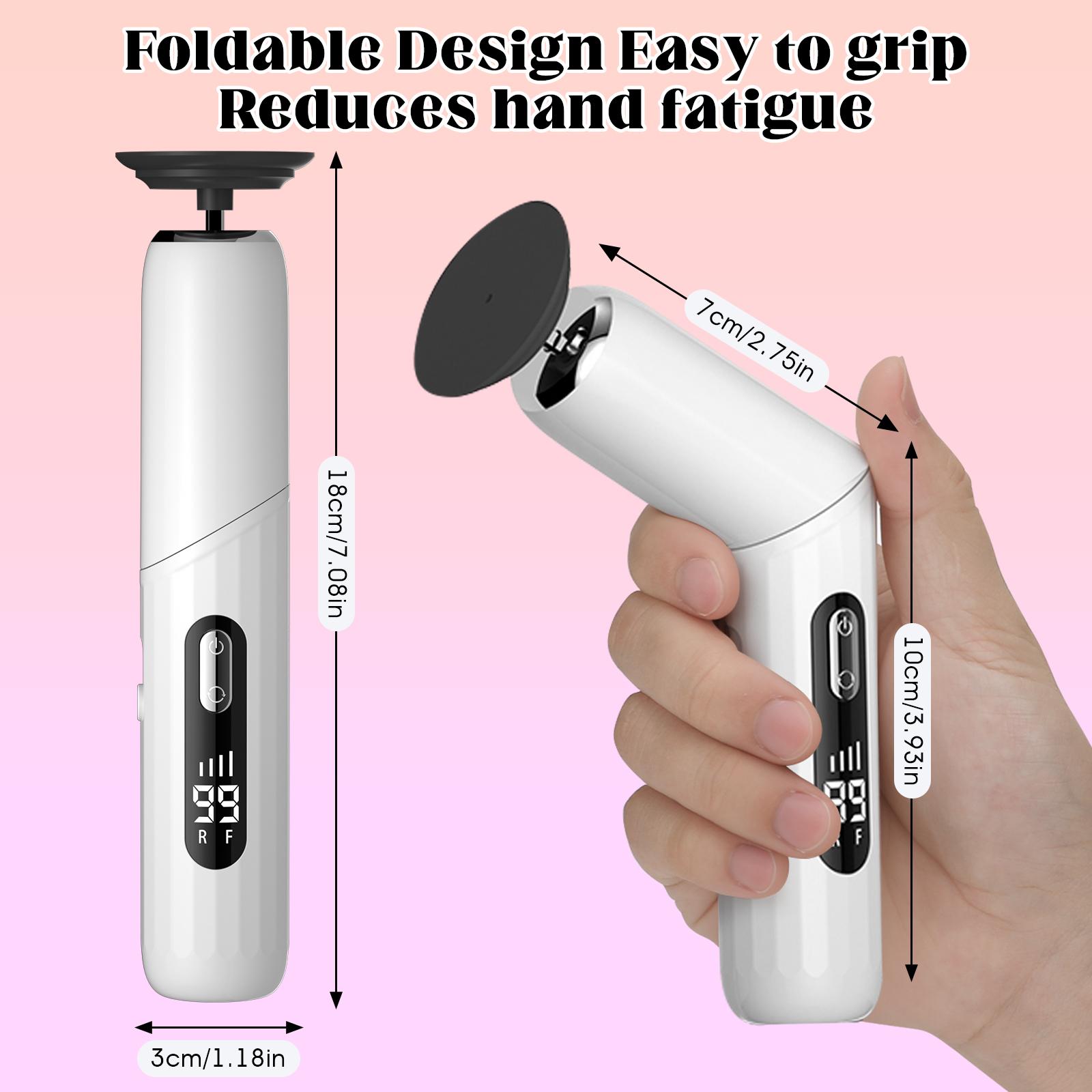 Variable Speed Foldable Electric Foot File - Automatic Callus Remover for Dead Skin on Feet, Rechargeable Pedicure Tool for Smooth Heels