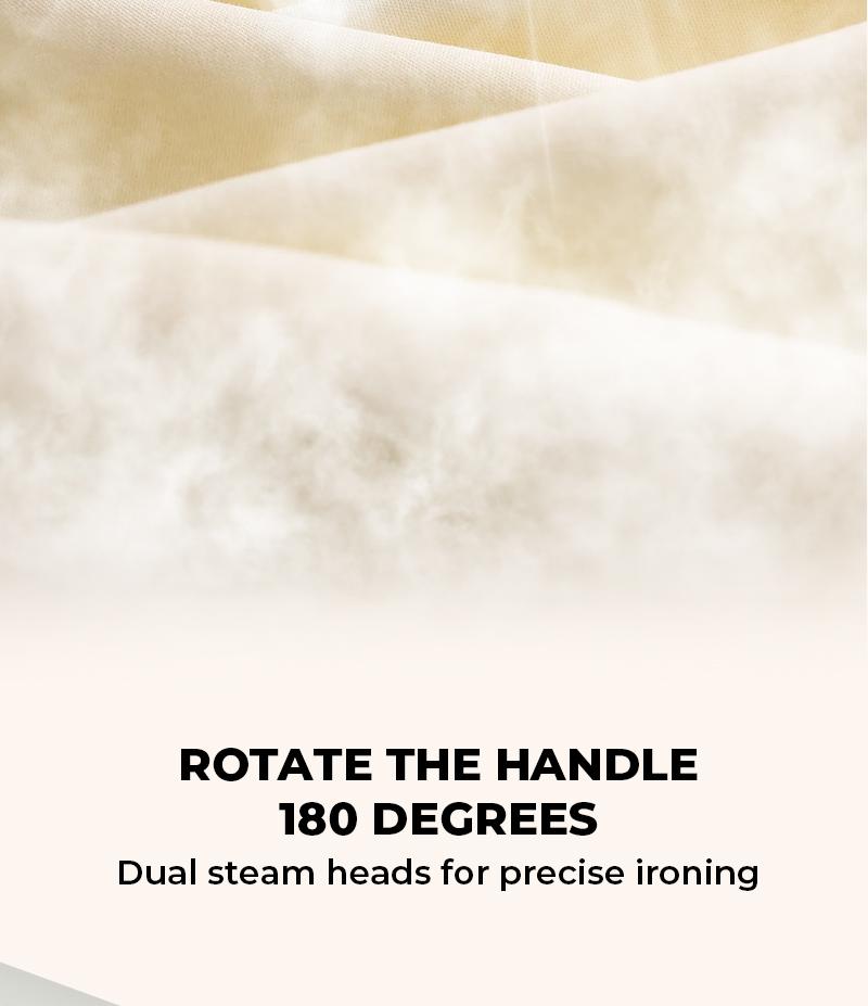 Pukomc 1050W Mini Handheld Steam Iron – Quick Heat, Dual Nozzles, Rotating Handle for Easy Wrinkle Removal, Compact & Lightweight.