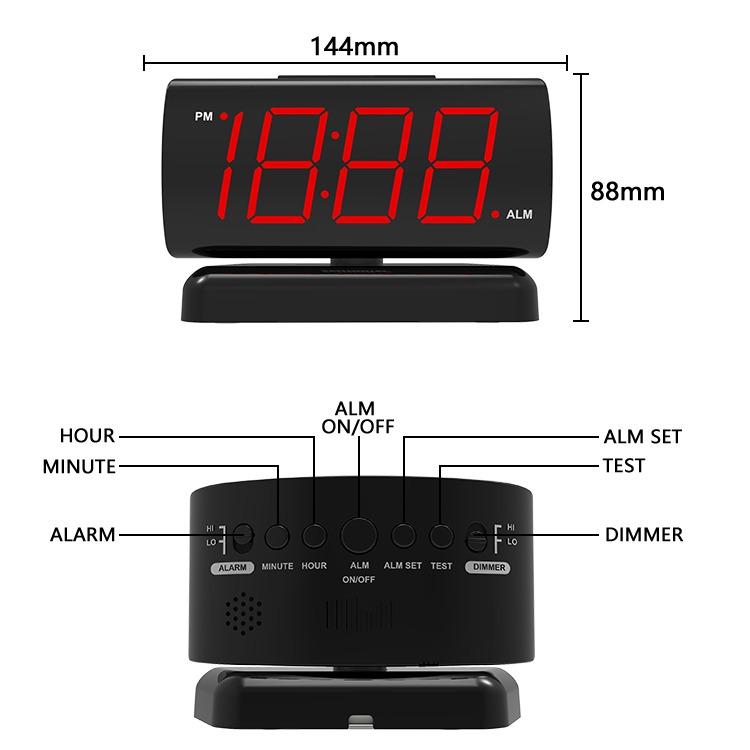 MANY Jombo 1.8-Inch LED Digital Clock with 90° Rotation - Red Display Screen, Adjustable Angle, Modern Desk Alarm Clock MANY Jombo 1.8-Inch LED Digital Clock with 90° Rotation - Red Display Screen, Adjustable Angle, Modern Desk Alarm Clock