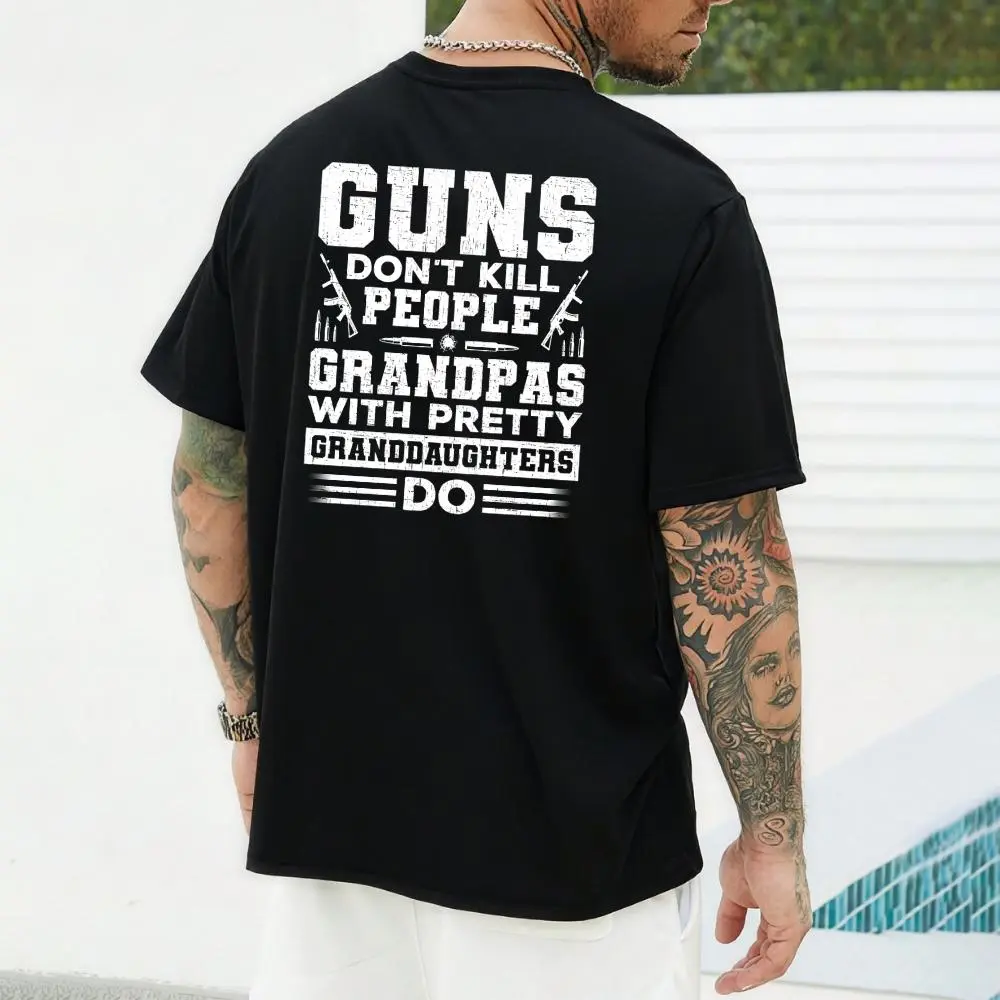 Guns Don’t Kill People Grandpas With Pretty Granddaughters Do Shirt, Funny Grandpa Gun T-Shirt, Patriotic Second Amendment Hoodie
