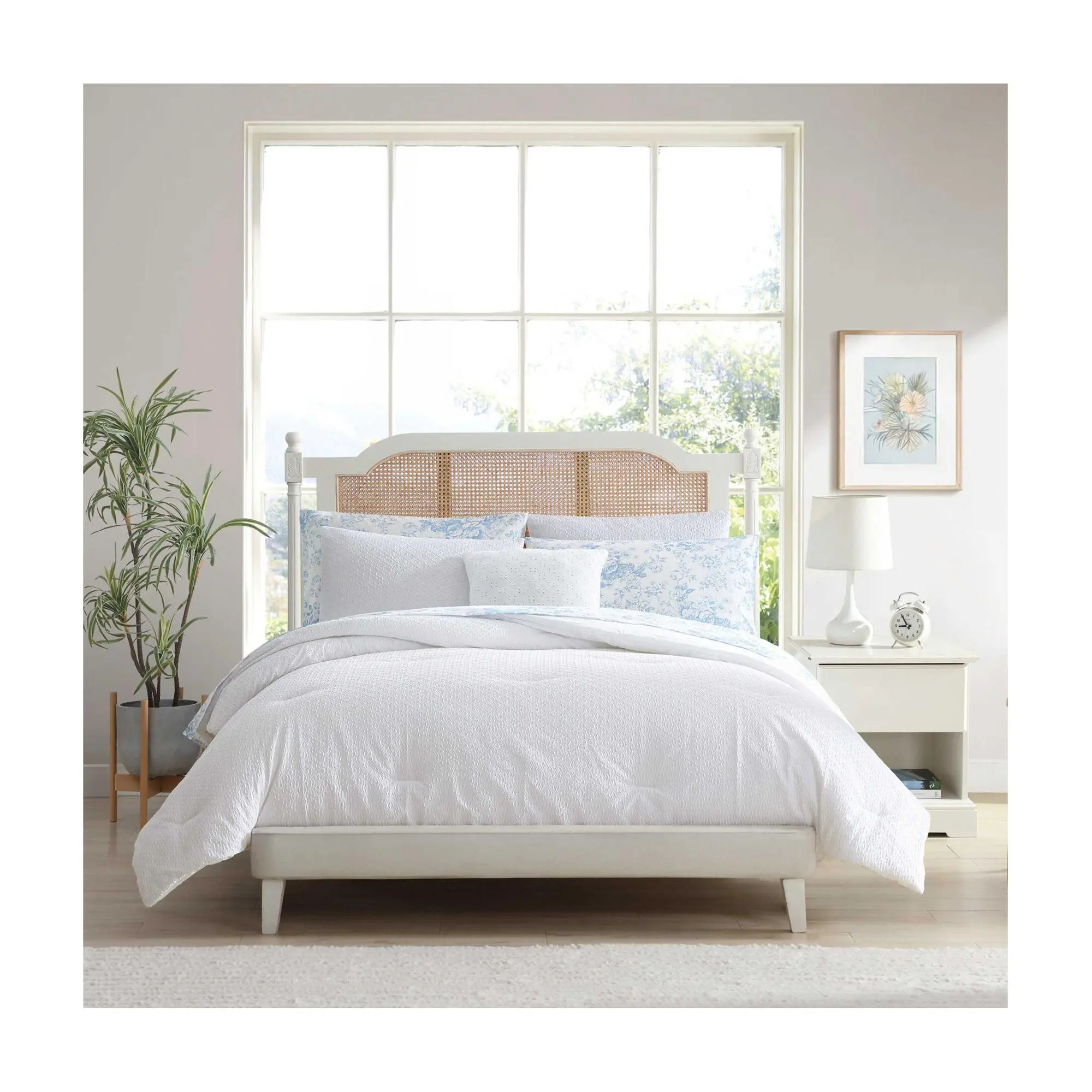 Laura Ashley Margaret White King Comforter Bed in a Bag Set