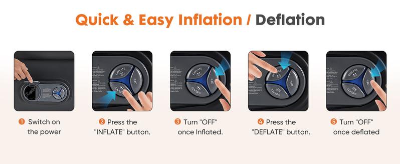 Air Mattress --Inflatable Blow Up Mattress Airbed with Built-in Pump, Double Height, Adjustable Portable for Home or Camping