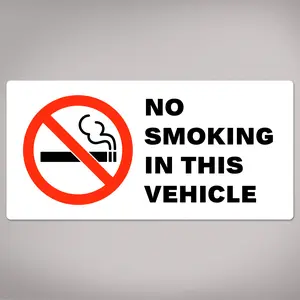 Avery No Smoking in This Vehicle Sign Label Stickers, Waterproof, UV Resistant, Preprinted, 2" x 4", 20 Stickers