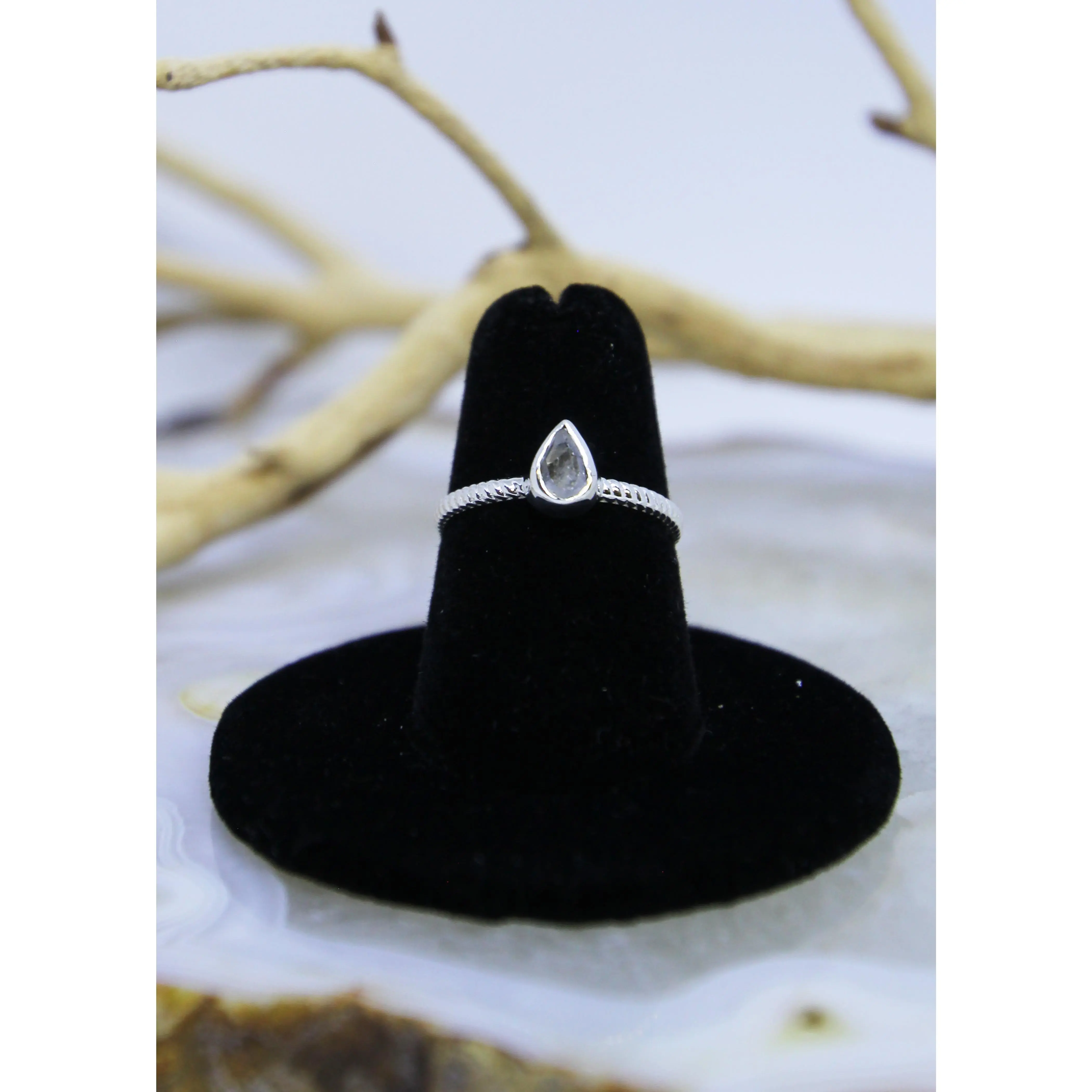 Herkimer Diamond Raw Ring Irregular* (All Sizes)