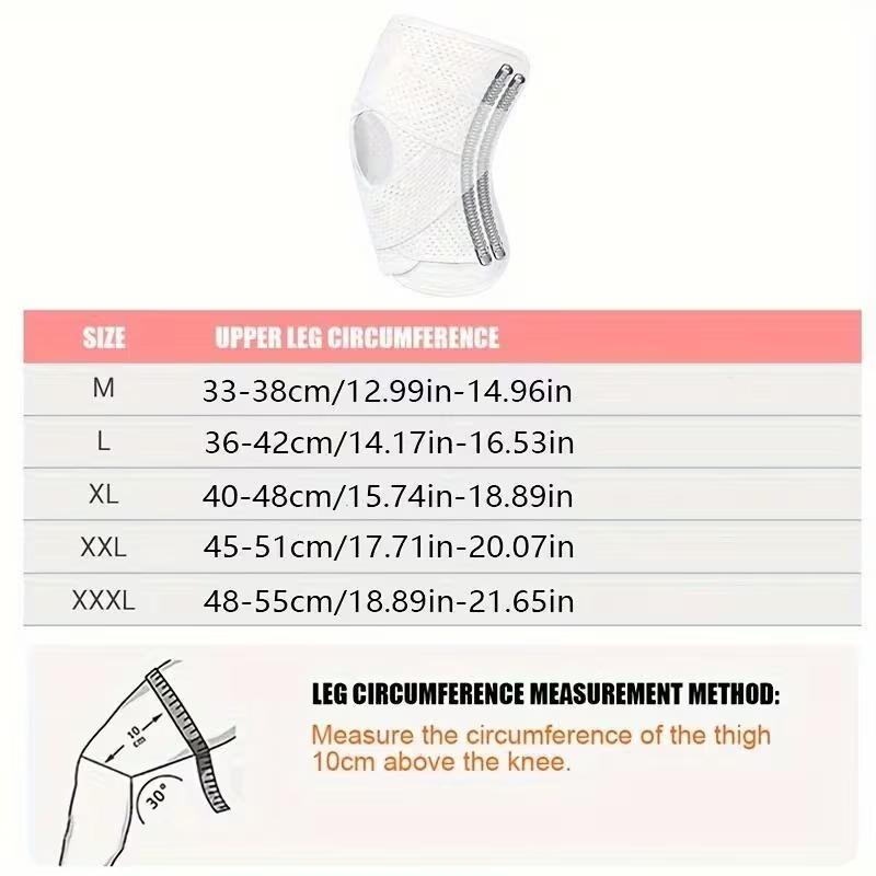 2pc Adjustable Knee Brace with Side Stabilizers - Medium Stretch Fabric, Pull-On Closure, Breathable Mesh & Ergonomic Design for Meniscal Tear Support, Uncharged Professional Knee Stability Brace for Sports & Daily Use, Knee Brace for Sports