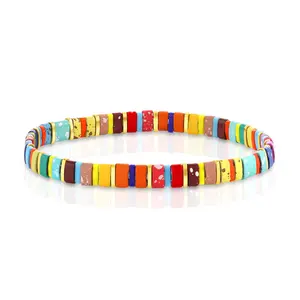 Malibu – Flat Bead Stretch Anklet