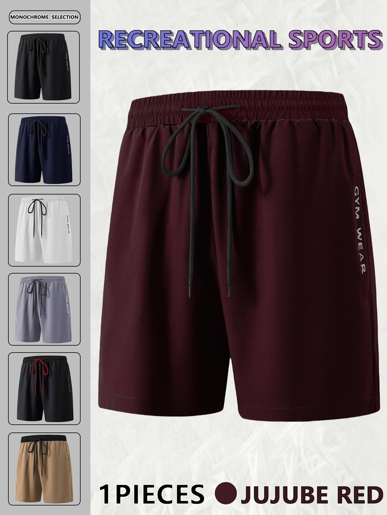 Men's Letter Print Leisure Shorts, Casual Comfy Breathable Athletic Shorts for Summer, Shorts for Men, Men's Bottoms for Daily Wear, Men Shorts, Jogging Shorts, Breathable Fitness Shorts, SummerSportsShorts Please refer to the size chart before purchasing