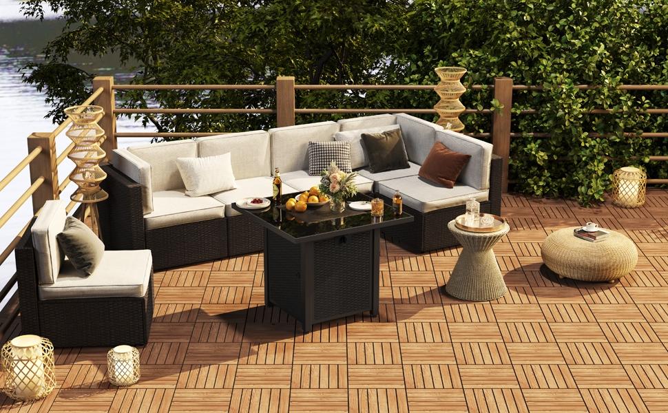 【Durable & Long-Lasting】Yaheetech 27/54/108 PCS Wood Flooring Tiles 12.5X12.5in Wood Plastic Interlocking Flooring Tiles for Outdoor & Indoor Patio Garden Deck Poolside