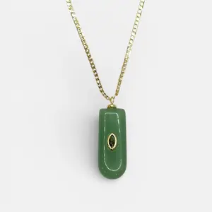 Aventurina green with box chain