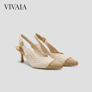 VIVAIA Women’s Pointed-Toe Slingbacks: Pressure-Relief Insole & Adjustable Strap, 45mm/1.8'' Block Heel, Elegant Office to Dinner Style (Addison), SpringFresh