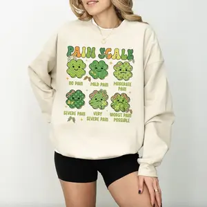 St Patrick's Day Pain Scale Sweatshirt T-Shirt, Nurse Triage And Pain Assessment Tee, Pain Assessment Shirt, Patrick's Day Nurse Gift, Lucky Nurse Tee