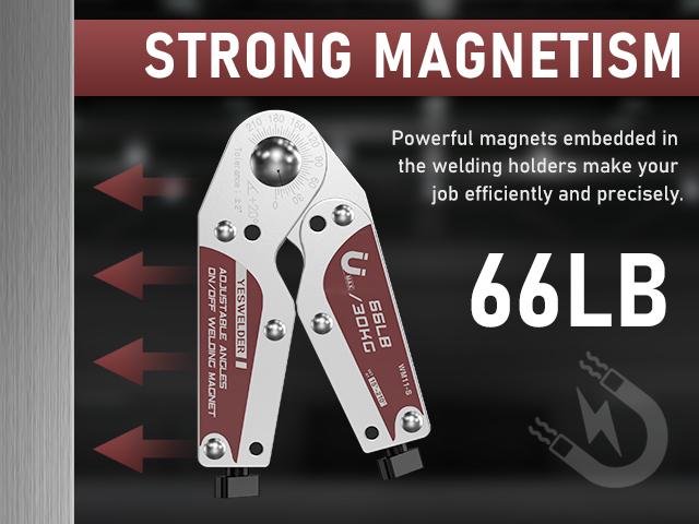 YESWELDER 15-200° Adjustable Angle Welding Magnet with On/Off Switch | 66LBs & 110Lbs Holding Power Magnetic Welding Positioner for Soldering, Metal Fabrication & Pipe Installation YESWELDER 15-200° Adjustable Angle Welding Magnet with On/Off Switch | 66LBs & 110Lbs Holding Power Magnetic Welding Positioner for Soldering, Metal Fabrication & Pipe Installation