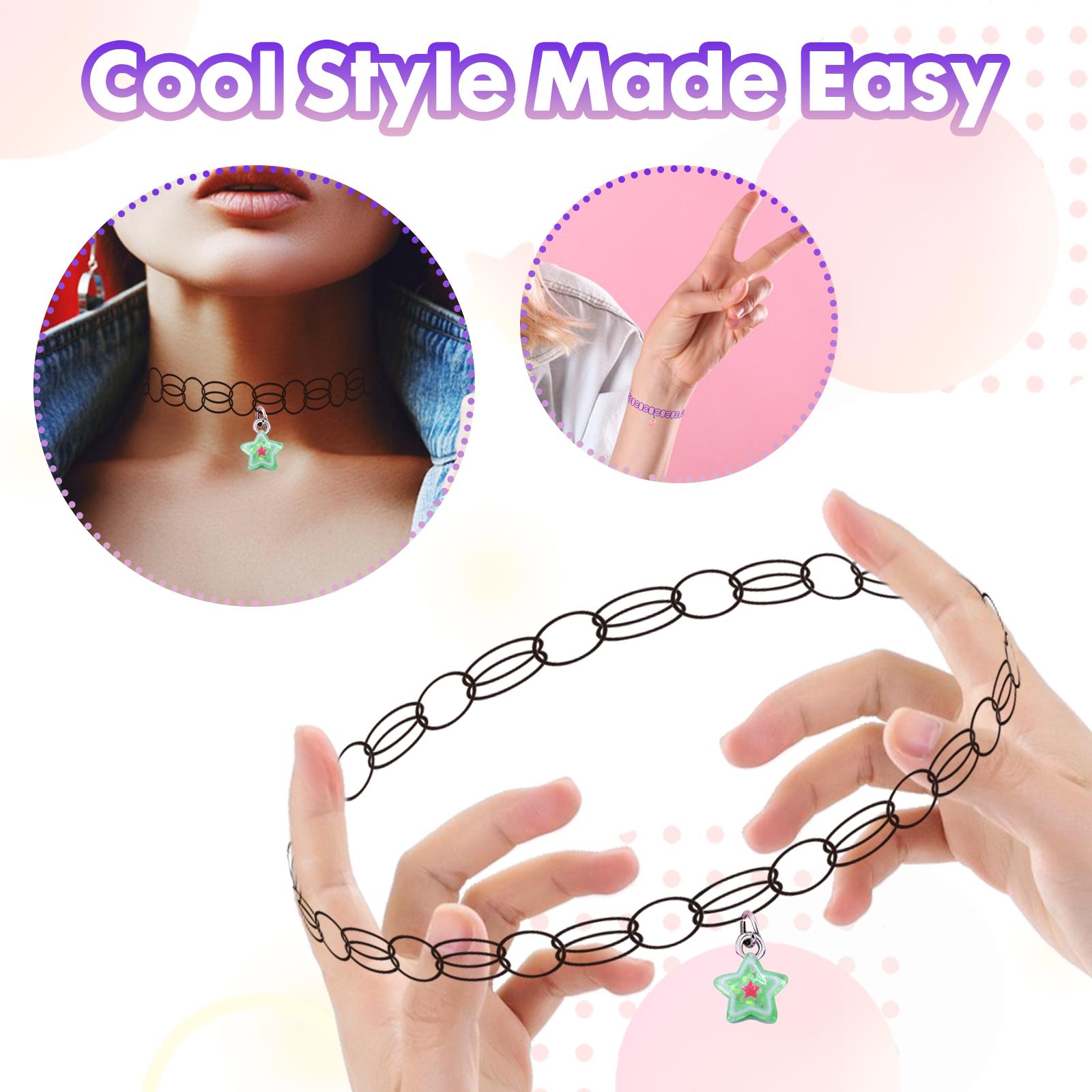 Pinksheep 12Pcs Choker Necklace Set, Pendant Charm Chokers Henna Tattoo Stretch Elastic for Dress up Pinksheep 12Pcs Choker Necklace Set, Pendant Charm Chokers Henna Tattoo Stretch Elastic for Dress up