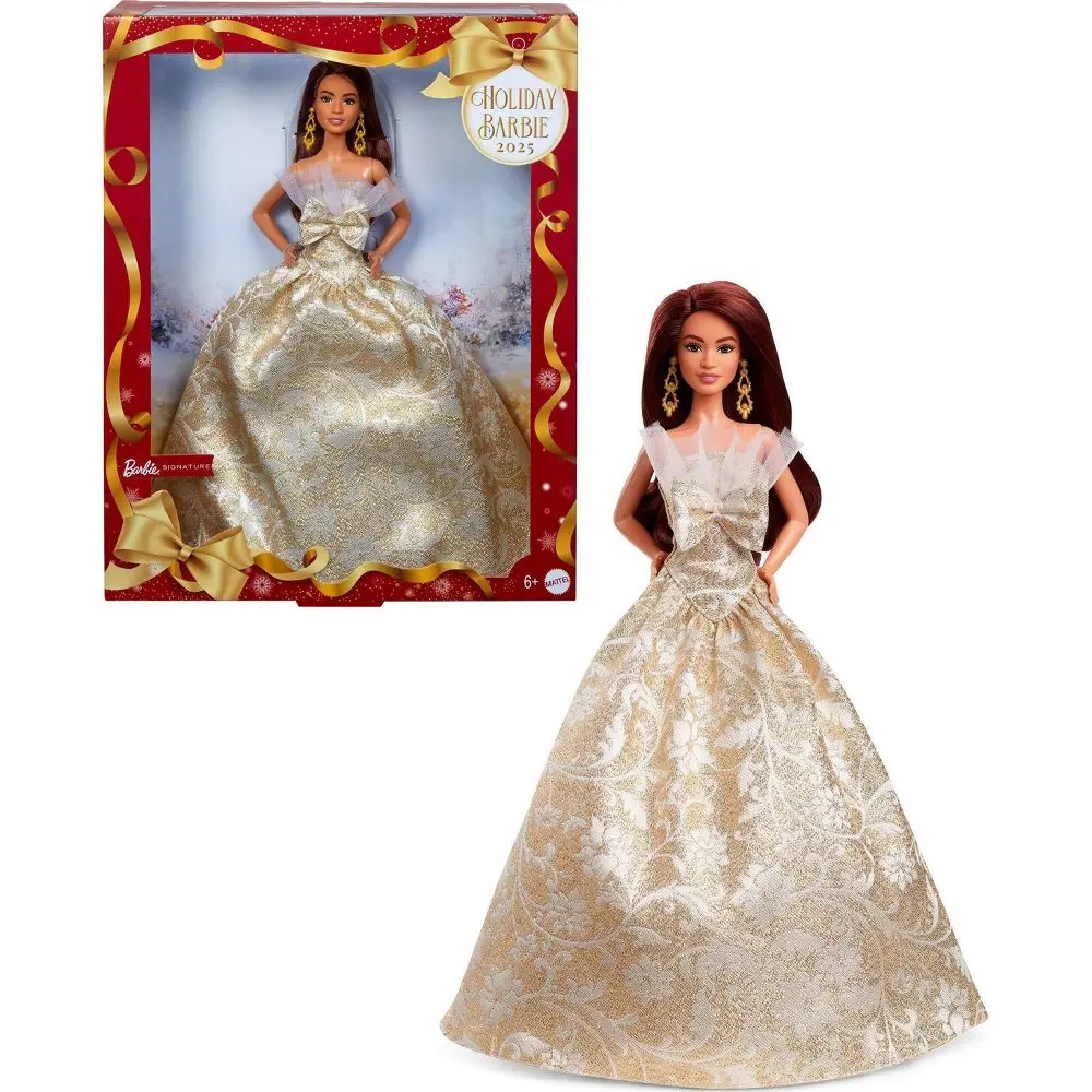 2025 Signature Holiday Barbie Fashion Doll Dark Hair Seasonal Collector Edition
