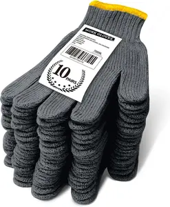 Cotton Work Gloves Light-duty String Knit BBQ Glove Liner for Outdoor Cooking, Painting, Gardening 10/200 Pairs