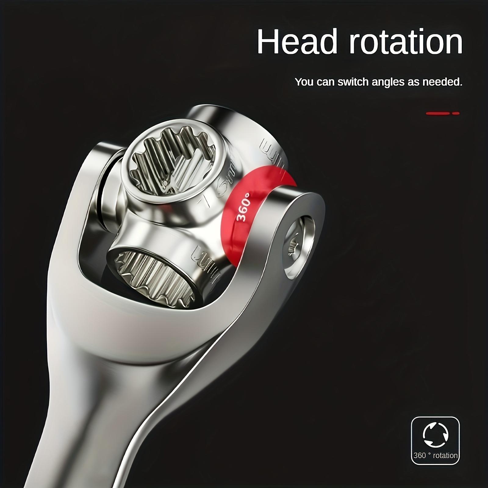 【summervibes】52 In 1 Universal Socket Wrench, Chrome Vanadium Steel, Multi-function Wrench Tool with 360 Degree Rotating Head Spanner Tool for Home and Car Repair  more than 48in1 Multi-Purpose Ratchet panner Set Universal Double-ended Wrench Tool