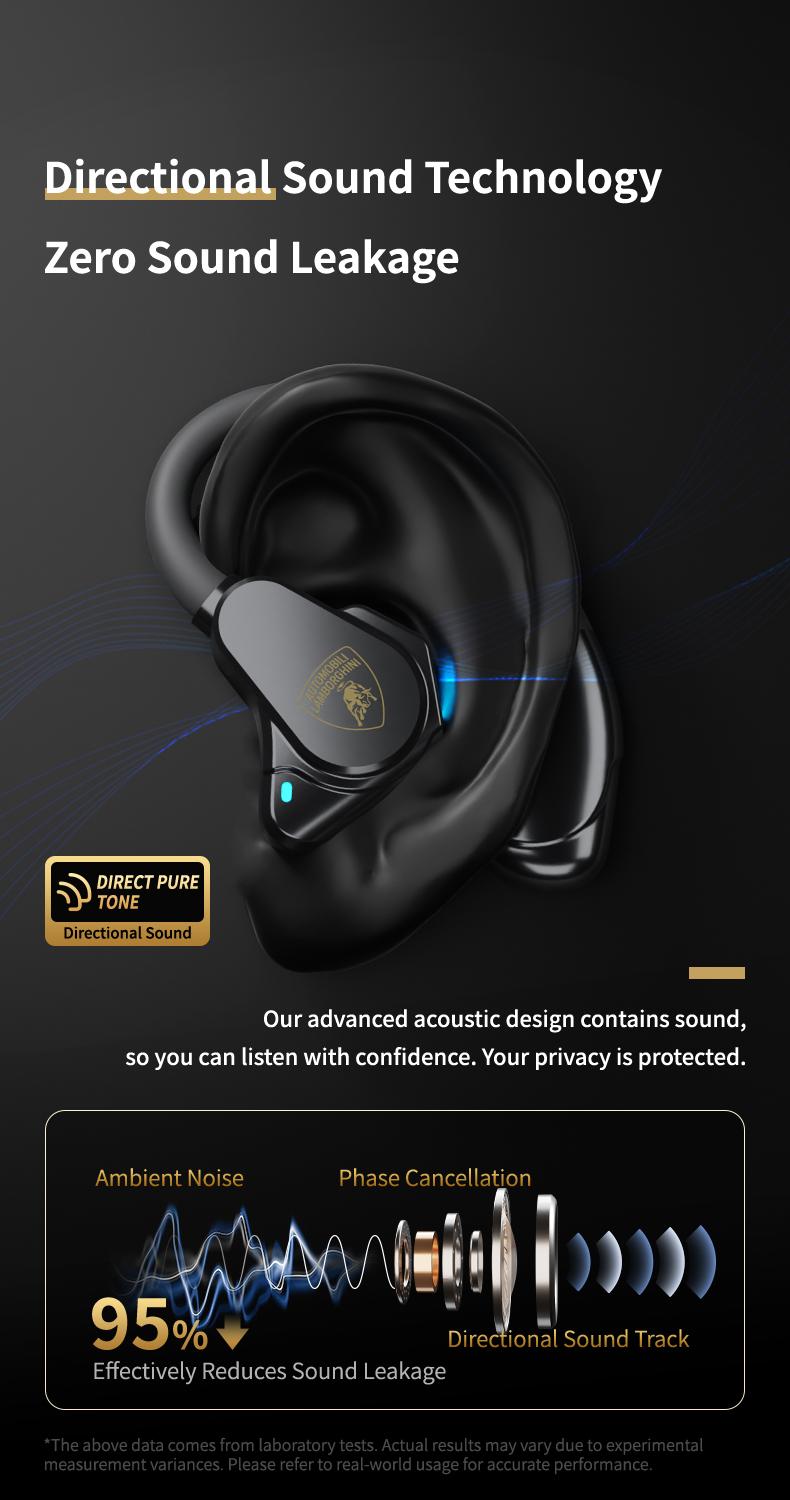 Lamborghini Official Wireless Earbuds | Sport Ear Hook Audifonos Bluetooth 6.0 Headphones | Deep Bass, Low Power Use | Comfortable for Running, Gym & Daily Calls Earphones, Electronic Audio Headset tiktokshopcreatorpicks Gifts