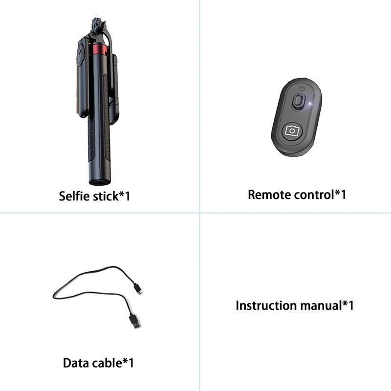 TIKBBRMG Phone Tripod and Selfie Stick 70.8In Extendable Phone Stand with Light with Wireless Remote Rotatable Grip for Travel/Selfie/Recording/Vlogging, Compatible with Iphone/Android (Black)