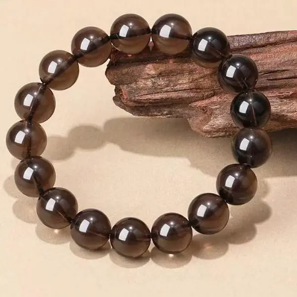 High Quality Icy Obsidian Stone Jewelry Bracelet, Natural Crystal Beaded Healing Crystal Bead Bracelet for Men
