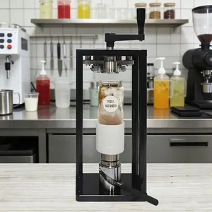 CNCEST Manual Can Sealer Machine - Stainless Steel Tabletop Bottle Capper for Aluminum & PET Cans, Home Brew & Cafe Use, 10 Cans/Min, Tabletop Use