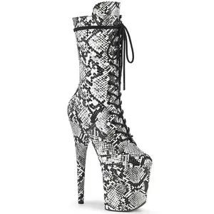 Pleaser 1050SP Women's Platform Boots, Snake Print Footwear Suitable for All Seasons