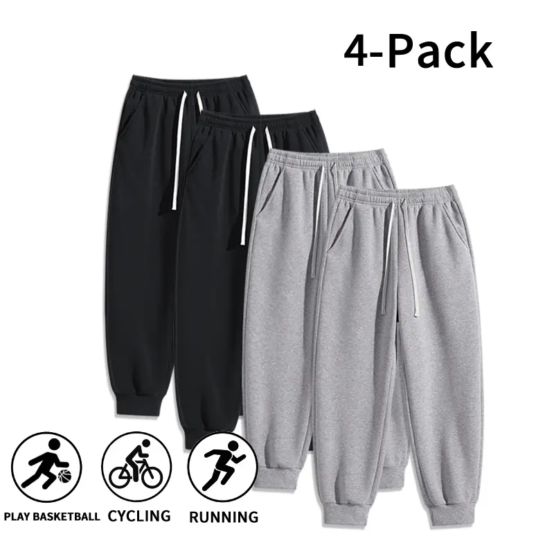 Viral 4 Pack Men’s Cotton Blend Joggers – Ultra Soft Drawstring Sweatpants, Athletic Pants with Elastic Cuffs for Gym, Streetwear, and Everyday Wear (Optional 4 Pack and 2 Pack),clothes for back to school,first day of school outfits