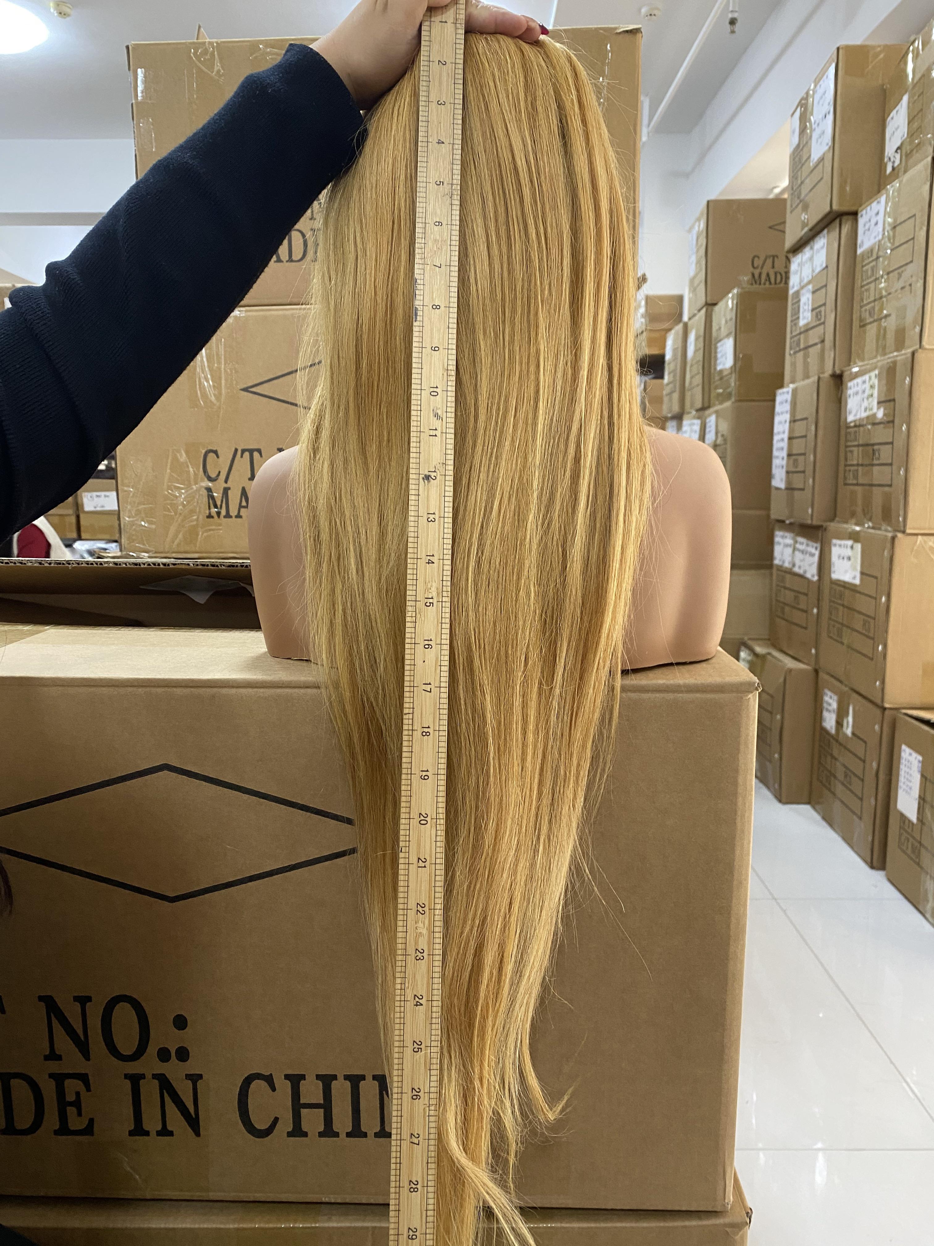 210% Density #27 Honey Blonde Straight Lace Front Wigs Pre plucked 13X6 HD Lace Frontal Human Hair Wigs For Women Natural Hairline