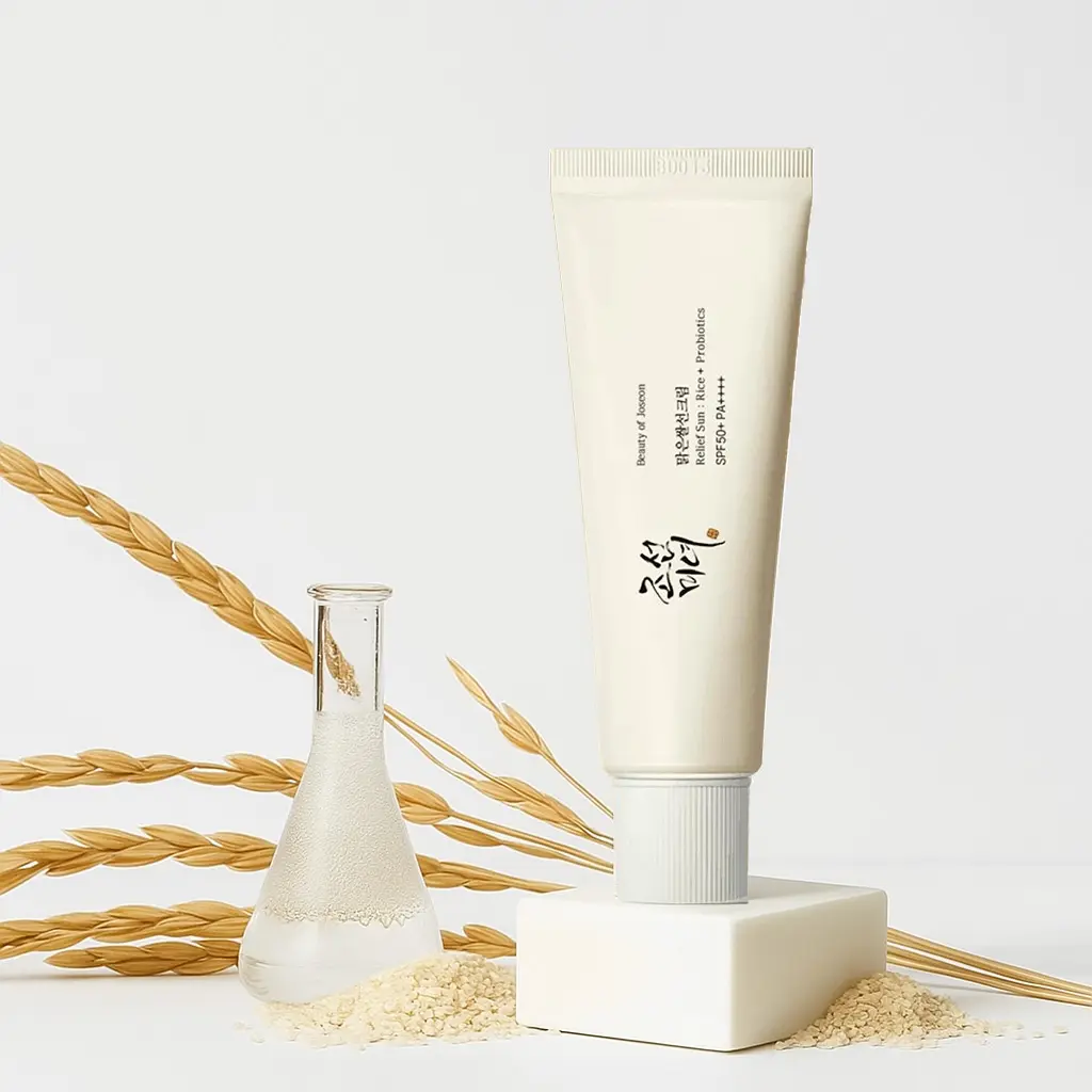Beauty of Joseon Rice Sunscreen SPF50+ PA++++ - Lightweight Korean Sun Protection, Hydrating, No White Cast, Calming, Antioxidant, 50ml, Suitable for Multiple Skin Types, Silky Texture, Niacinamide & Probiotics, Smooth, Facial, Daily, Oily Acne Care, All,