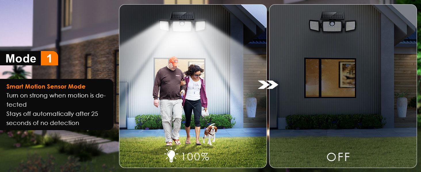 Mihani Solar  Waterproof Lights with 2500LM, 158 LEDs High Brightness, 270° Wide Angle for Yards, Patio, House, Garage