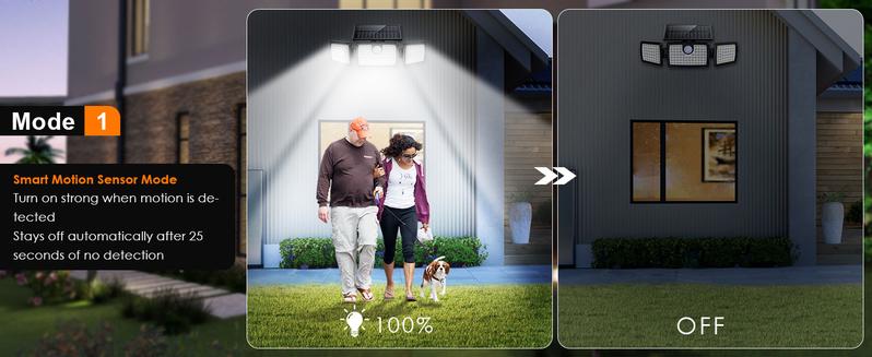 Mihani Solar  Waterproof Lights with 2500LM, 158 LEDs High Brightness, 270° Wide Angle for Yards, Patio, House, Garage