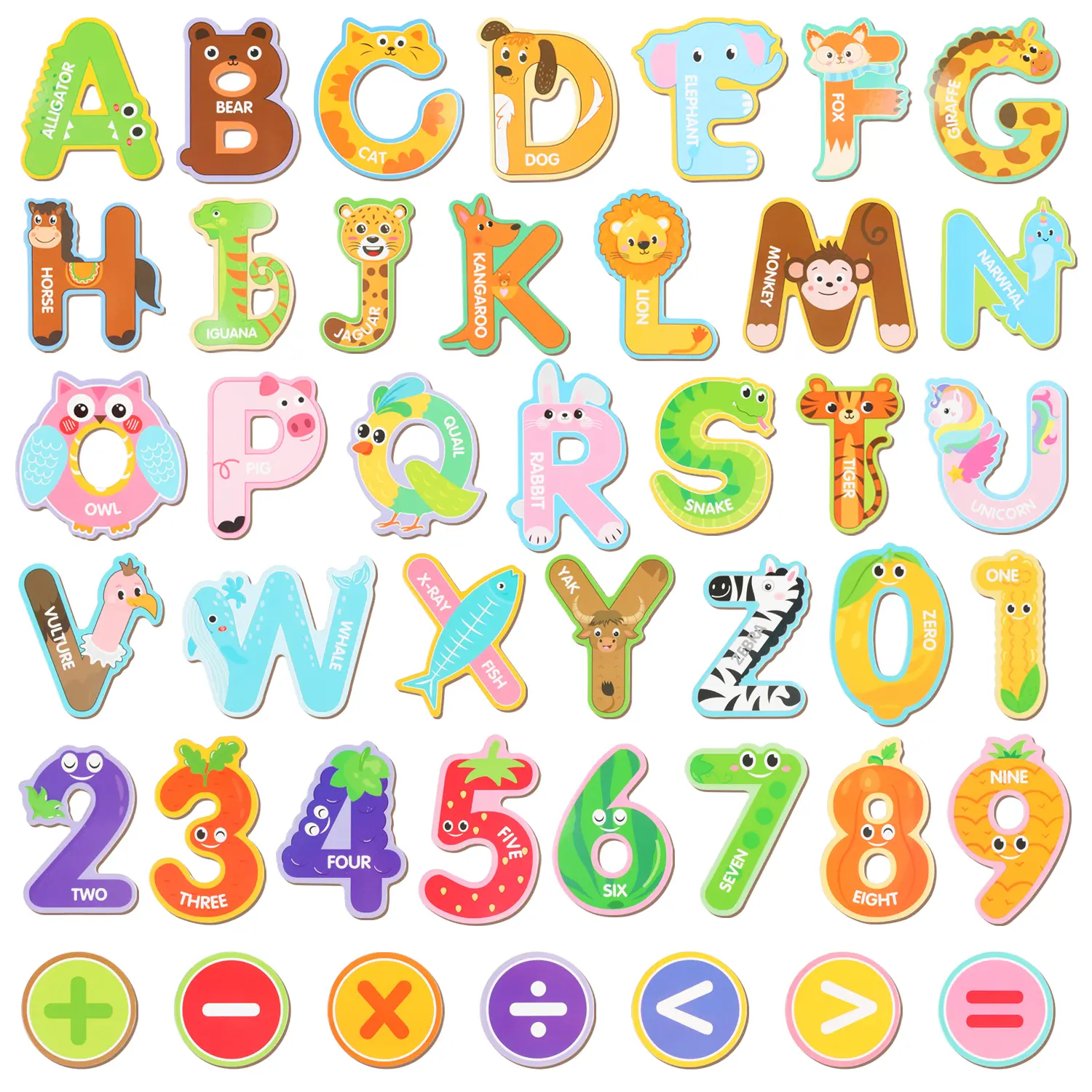 Animal Alphabet Magnets for Fridge, Large Wooden Thick Alphabet Magnets for Toddlers Fridge Large Size Cute Animal ColorfulThick Magnetic Letters & Numbers Set, Cute ABC Learning Toys for Toddlers, Educational Spelling Game for Kids Age 3-5