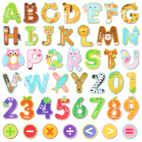 Large Playful Magnetic Letters Numbers Alphabet Magnets - Toddler Toys (3-5) Educational Learning Materials, Children's Fridge Spelling Game, Home Supplies Decor Visual Learning Tools