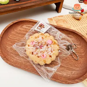 SquishyGlamToy Cranberry Cookie Squishy  Bakery Cookie Style | Cranberry Bits Look | Clear Pouch | Taba Squishy | Soft Slow Rising