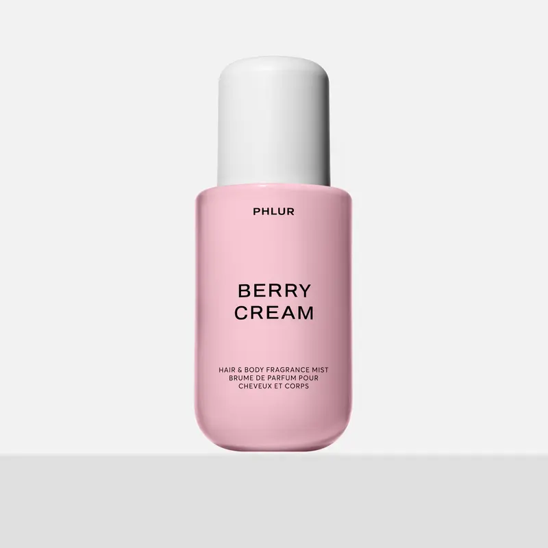 PHLUR Berry Cream Body Mist - Full Size Hair & Body Fragrance Mist with Strawberry, Sweet Cream, Hibiscus Flower & Apple Leaves (8 fl oz)