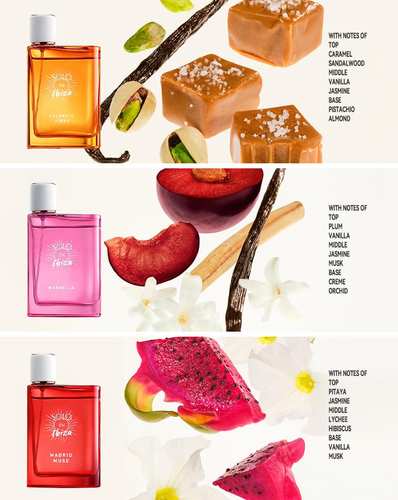 3-Piece Set, SOLO EN IBIZA Women's Eau De Parfuma Fragrance Spray Gift Box, Long Lasting Perfume, 3 Different Scent, Perfect For Holiday Gifts, Dating, Daily Life, Parties, 1.02 Fl Oz/bottle