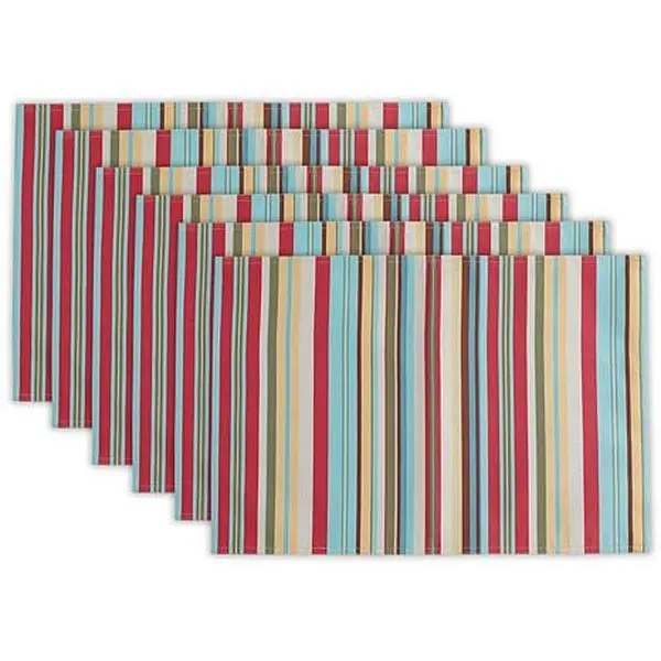 Design Imports Summer Stripe Outdoor Placemat Set of 6