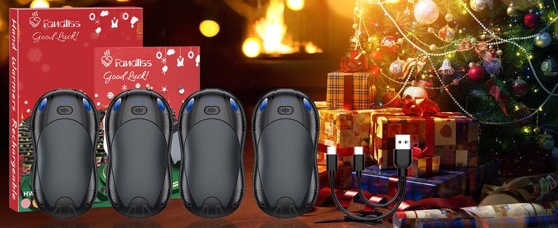 Hand Warmers Rechargeable 4 Pack,10000mAh Portable Reusable Hand Warmer,USB Rechargeable Hand Warmer 3 Heat Levels Up To 55°C For Raynauds,Outdoor,Camping,Women Mens Gifts