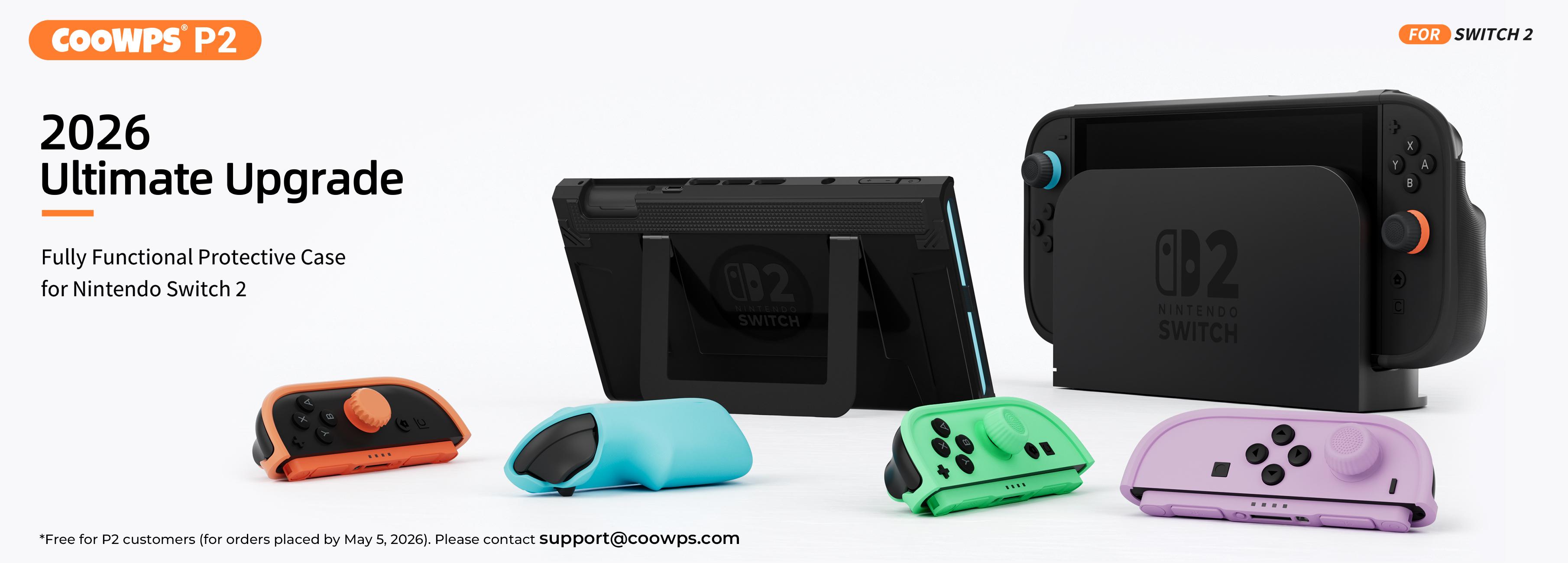 COOWPS Split Protective Console Case for Nintendo Switch 2, TPU Middle Frame & PC Face Cover, Non-Slip Ergonomic Grip, 12 Game Card Storage, Stand-Supporting, Shock-Absorbent, Anti-Scratch Handheld Gaming Accessories
