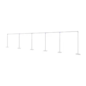 Large Wedding Decoration Stand Metal Rectangle Arch 3x15m Heavy Duty Freestanding With Base For Party Balloons Bouquets Silver Purple