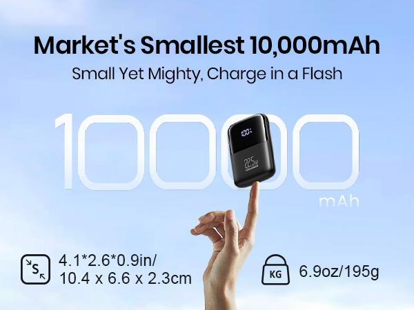 INIU Small 10000mAh Power Bank USB C In/Output 22.5W Fast Charging Portable Charger, 3-Output Mini Battery Pack Charger with Phone Holder for iPhone 17 16 15 14 13 12 Pro Samsung S25 S24 Google iPad Electronic Mobile Compact Travel Gadgets Smartphone