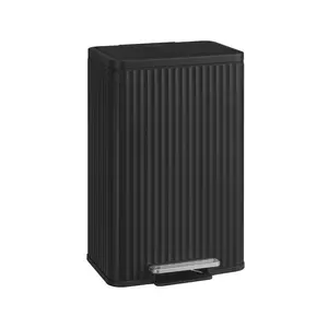 SONGMICS Trash Can, 13 Gallon (50 L) Garbage Can for Kitchen, with Lid, Pedal, and Removable Inner Bucket, Soft Close, Stainless Steel, 15 Trash Bags (Code K) Included